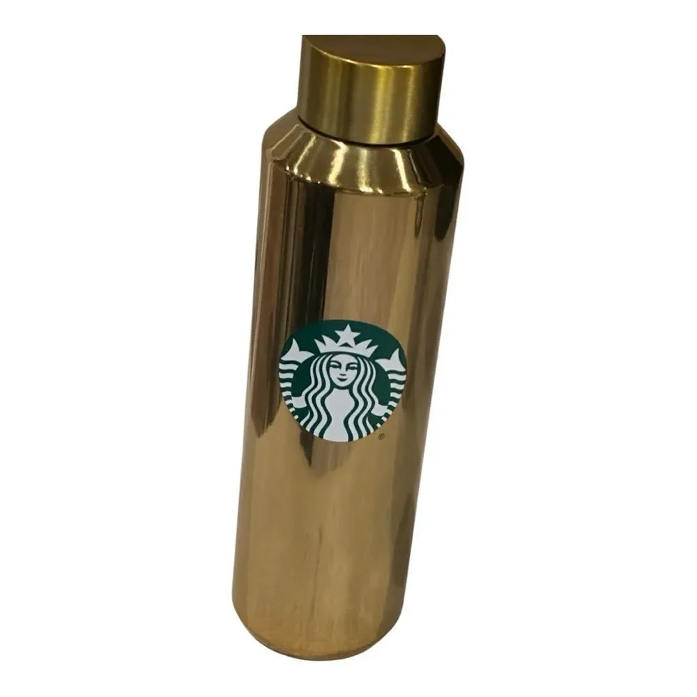 Walt Disney World Parks Mickey Mouse Aluminum tumbler Gold Starbucks pre owned